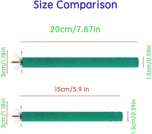 10 PCS Parrot Perch Stand Bird Perch Stand Toy Colorful Paw Grinding Stick Cage Wooden Parakeet Perch Accessories for Cockatiels οΌ7.87in/0.59inοΌ