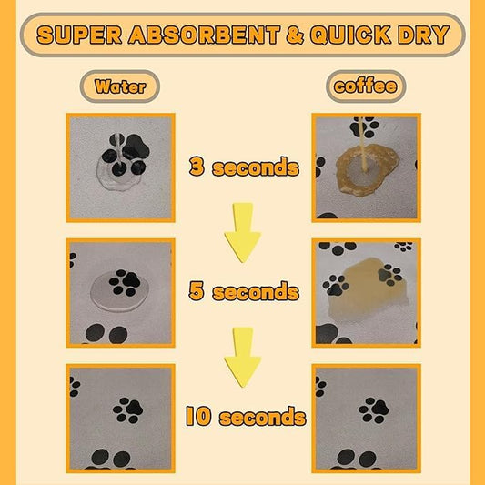 18Γ30in Pet Feeding Mat Dog Cat Food Mat for Floors Waterproof Food and Water Bowl Mats for Indoor Absorbent Non-Slip Dog Food Mat Quick Dry Pet Food Mats Light Gray