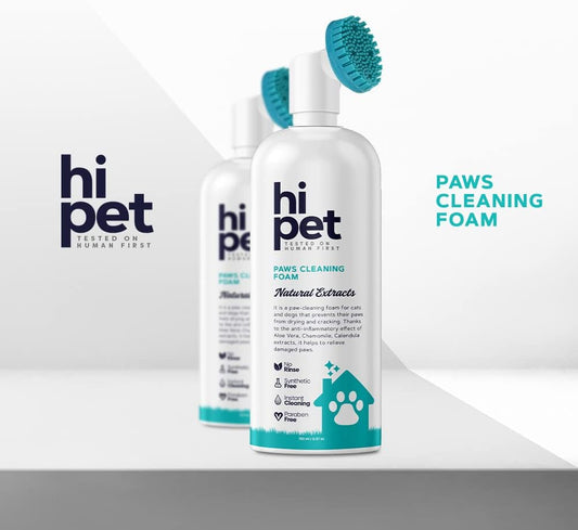 Hi Pet Dog Paw Cleaner Foam with Built-in Paw Scrubber Brush, Paw Cleaner for Dogs and Cats, Cat and Dog Paw Moisturizer, Effortless and Easy-to-Use Bottle Design Dog Feet Cleaner (Pack of 3)