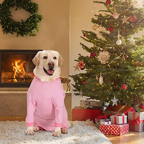 Yeapeeto Dog Onesie Surgery Recovery Suit for Large Medium Bodysuit Dogs Pajamas PJS Full Body for Shedding, Prevent Licking, Wound Protection, Cone Alternative (7X-Large (Pack of 1), Pink)