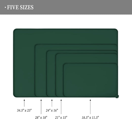 Waterproof Pet Feeding Mat with High Raised Edges, Heavier and Thicker Placemats for Cat Dog Water Bowl with BPA Free, Dogs Cats Food Mats for Messy Drinkers to Prevent Spill and Protect Floors