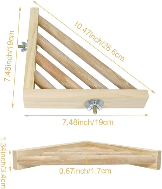 Litewoo Bird Perch Corner Platform Stand Shelf for Birds Budgie Parakeet Cockatiel Conure Cockatoo(Ladder)