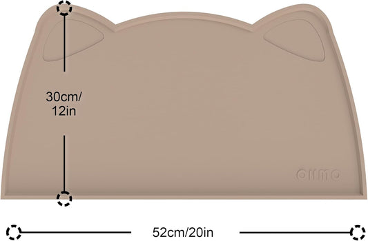 OHMO - Cat Food Mat, Silicone Pet Feeding Mat for Floor Non-Skid Waterproof Dog Water Bowl Tray, Easy to Clean Pet Placemat