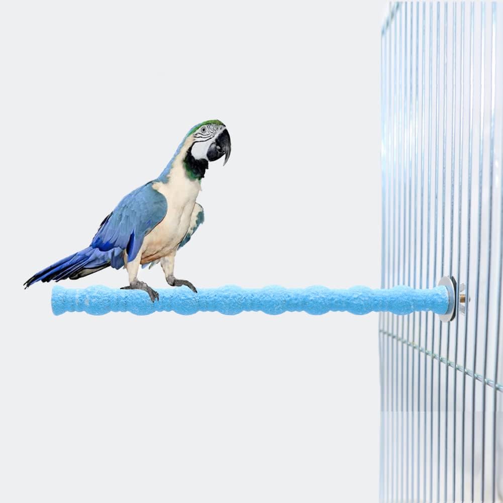 Litewoo Bird Perch Paw Beak Grinding Stick Grit Stand for Parrot Budgies Parakeet Cockatiels Conure Finch Random Color(9.84inch/25cm)