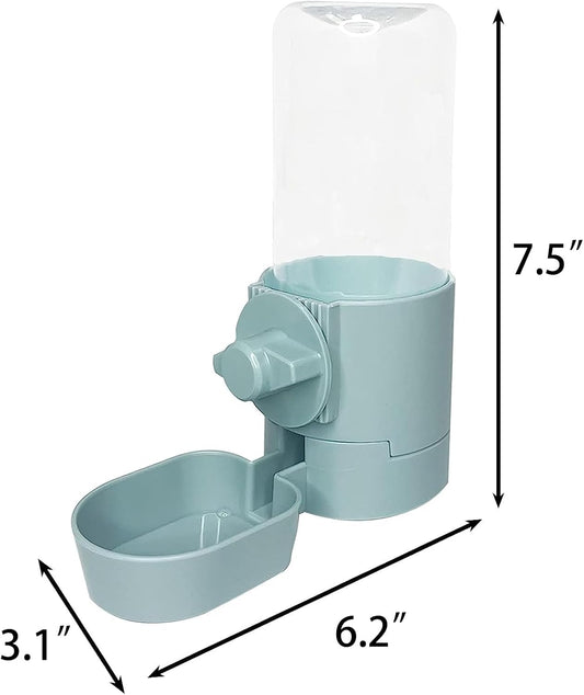 Rabbit Water Bottle 17 OZ Bunny Hanging Water Fountain Automatic Guinea Pig Water Dispenser No Leak Drinking Feeder for Bunny Chinchilla Hamsters Cat Dog Small Animals (Blue)