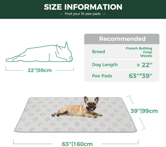 FXW Washable Pee Pads for Dogs, Puppy Pads with Super Absorbent, Specifically Designed for FXW Rollick/Homeplus 24inch 6 Panels Dog Playpen, 63" × 39" Rectangle, Khaki, 2 Packs