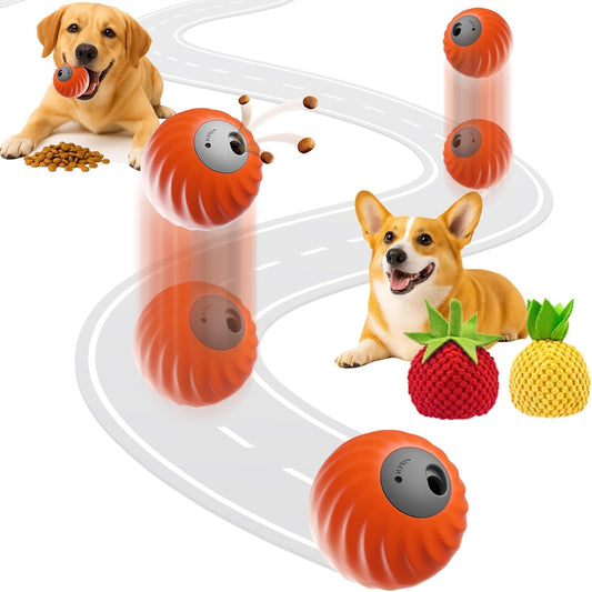 Zoomie 2.0 Buddy – Smart Touch Interactive Dog Toy | 2 in 1 Interactive Dog Balls & Pet Feeder | USB-C Rechargeable | for Small Or Medium Dogs (Orange)
