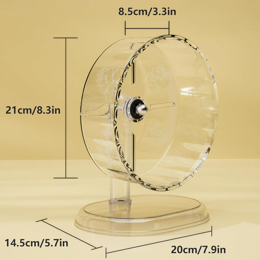 Silent Hamster Wheel β 8.3 Inch Syrian Hamster Running Wheel, Anti-Skid & Height Adjustable, Easy to Clean (8.3inch)