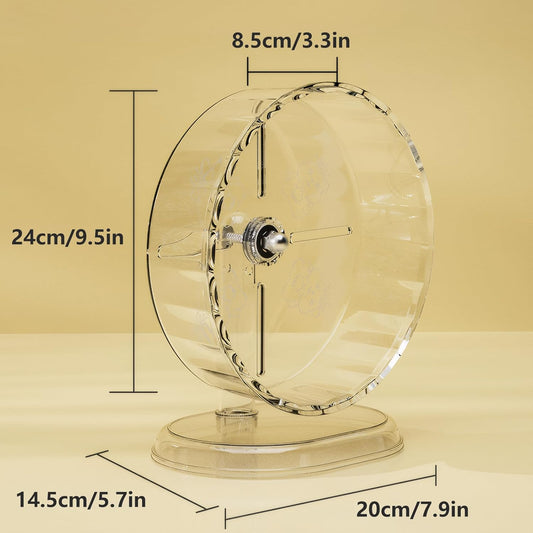 Silent Hamster Wheel β 9.5 Inch Syrian Hamster Running Wheel, Anti-Skid & Height Adjustable, Easy to Clean (9.5inch)