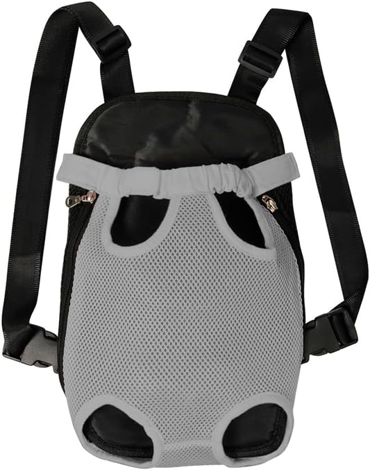 FEimaX Dog Carrier Backpack Pet Legs Out Front Cat Travel Bag, Adjustable Puppy Backpacks Carriers Hands-Free for Small Medium Dogs Cats Hiking Traveling Camping Daily Walking (Medium, Grey)
