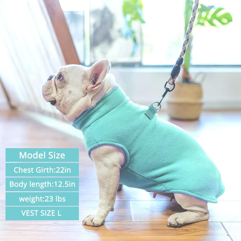 BEAUTYZOO Dog Fleece Vest Sweater Winter Jacket for Small and Medium Dogs with D-Ring Leash Cold Weather Coat Hoodie for XS S M Dogs Boy or Girls