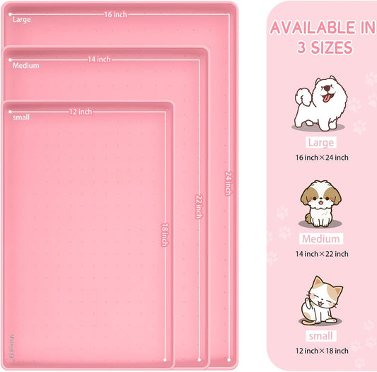 MateeyLife Silicone Cat & Dog Food Mat for Floors Waterproof, Anti-Slip Dog Bowl Mats for Food and Water, Pet Feeding Mats with Lip to Prevent Spills, Pet Placemat for Messy Drinkers to Protect Floors