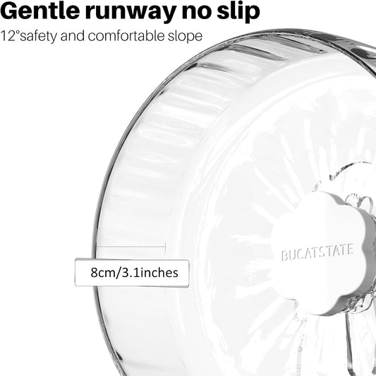 Bucatstate Hamster Exercise Wheel Super-Silent with Adjustable Base Dual-Bearing Cage Accessories Quiet Spinning Running Wheel for Dwarf Syrian Hamster Gerbils and Other Small Animals