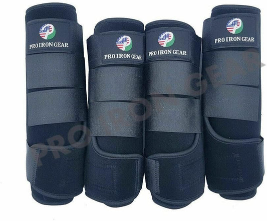 Horse Medicine Brushing Boots Leg Wraps Protection Gear Set of 2 and Set of 4 in 14 Colors