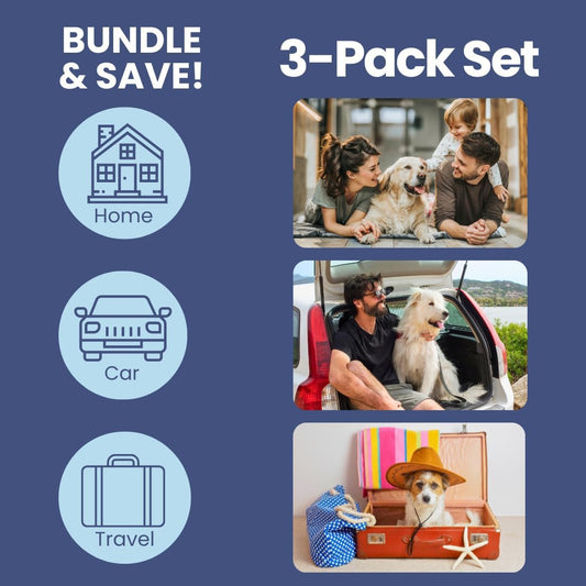 Dog First Aid Kit 3-Pack β 2 Hard-Sided & 1 Compact Travel Pet First Aid Kits β Vet-Approved Emergency Supplies with First Aid Guide, Tick Remover, Thermal Blanket for Hiking, Camping, Car, RV