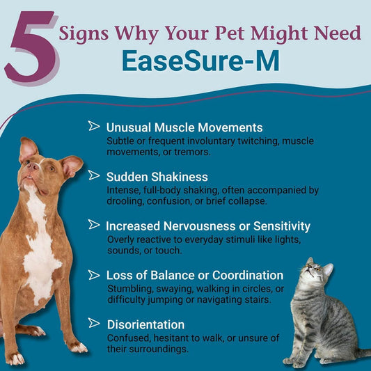 PetAlive EaseSure-M Calming Drops for Dogs and Cats β Natural Homeopathic Care for Nervous System Health β Supports Everyday Comfort, Reduced Muscle Twitching, and Quiet Relaxation β 59 mL Liquid