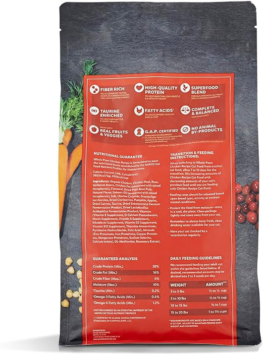 Whole Paws by Whole Foods Market, Grain-Free Adult Cat Food, Organic Chicken Recipe, 3.5 Pound