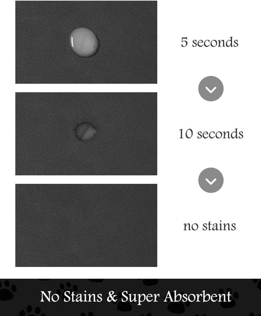 Pet Feeding Mat-Absorbent Dog Mat for Food and Water Bowl-No Stains Quick Dry Water Dispenser Mat-Dog Accessories Pet Supplies-Bowl for Messy Drinkers(Black,12"x19"