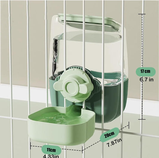Pet Hanging Automatic Feeders Drinking Bowls,Gravity Rabbit Feeder and Water Set,Cage Cat Food Bowl Feeding Station for Puppy Kitten Chinchilla Hedgehog Guinea Pig Ferret (Green-Water)