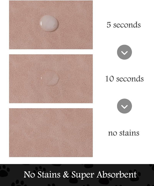 Pet Feeding Mat-Absorbent Dog Mat for Food and Water Bowl-No Stains Quick Dry Water Dispenser Mat-Dog Accessories Pet Supplies-Bowl for Messy Drinkers(Dusty Pink,23"x34"