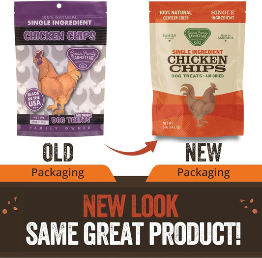 Gaines Family Farmstead Chicken Chips for Dogs β 6 oz Natural, High-Protein Dog Treats, Rawhide-Free Chews, Single Ingredient, Grain-Free, Made in USA