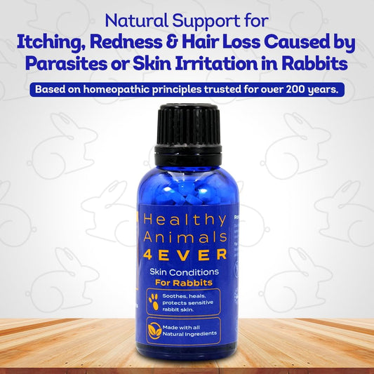 HA4E - Rabbit Skin & Fur Treatment - Natural, Homeopathic Tablets for Itch Relief & Comfortable Skin - 300 Tablets