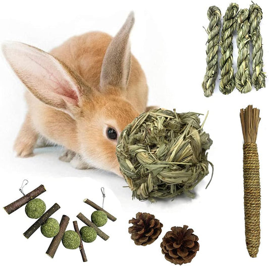 Hamiledyi Rabbit Seagrass Mat Bunny Chew Toys for Teeth Hanging Activity Mat Rabbit Enrichment Activity Mat Small Animal Toys for Hamster Guinea Pigs Gerbil Birds
