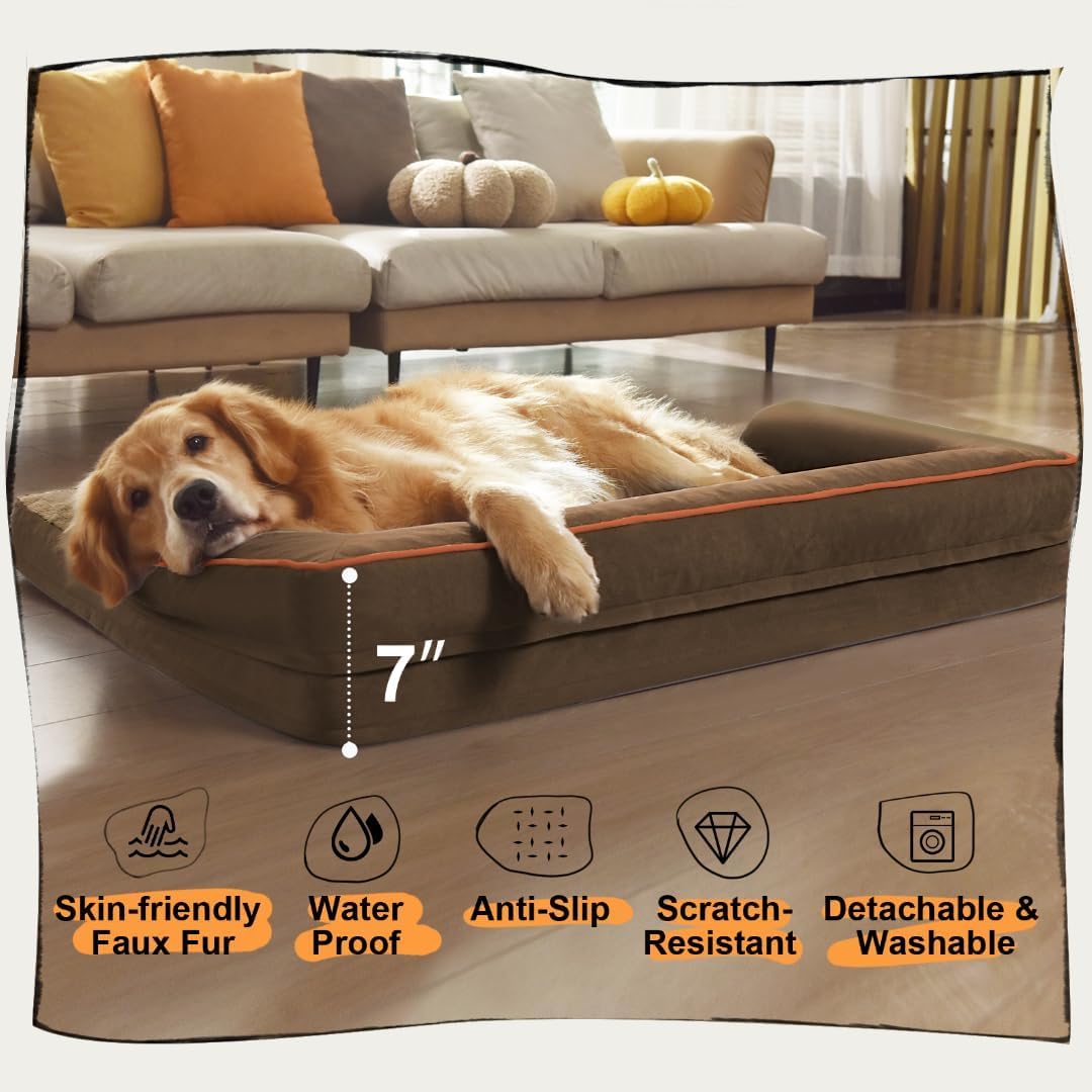 Small Dog Bed and Cat Sofa Waterproof Orthopedic Dog Beds for Small Dogs Cat Bed Comfy Pet Couch Sofa Beds with Washable Removable Cover & Non-Slip Bottom