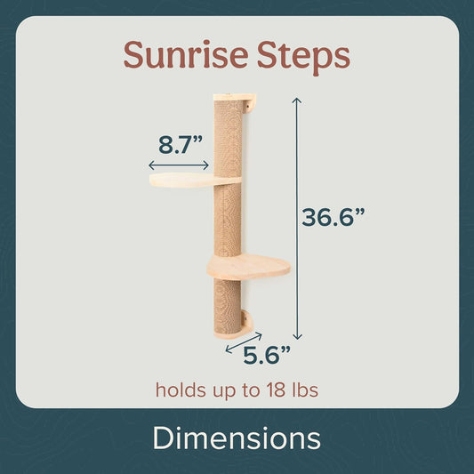 Cat Climbing Wall System β Modern Floating Shelves & Perches for Cats - Sunrise Steps | Ascentials by FurHaven