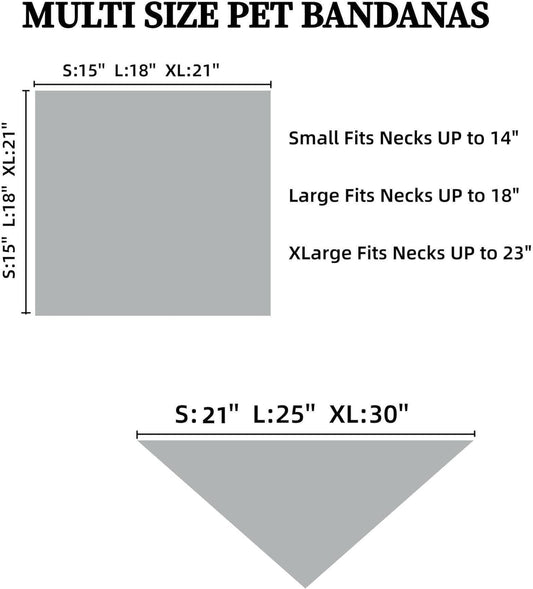 Spring Dog Bandana Large-Dog Scarf Vibrant Color Orange Green Plaid Printing Adjustable Bib Handkerchief Accessories for Medium Large Dogs (L)