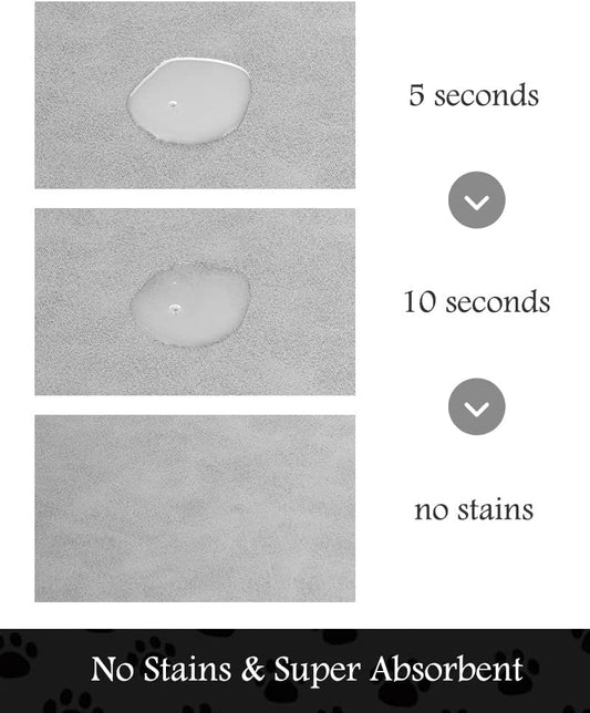 Pet Feeding Mat-Absorbent Dog Mat for Food and Water Bowl-No Stains Quick Dry Water Dispenser Mat-Dog Accessories Pet Supplies-Bowl for Messy Drinkers(LIGHTGREY,12"x19"