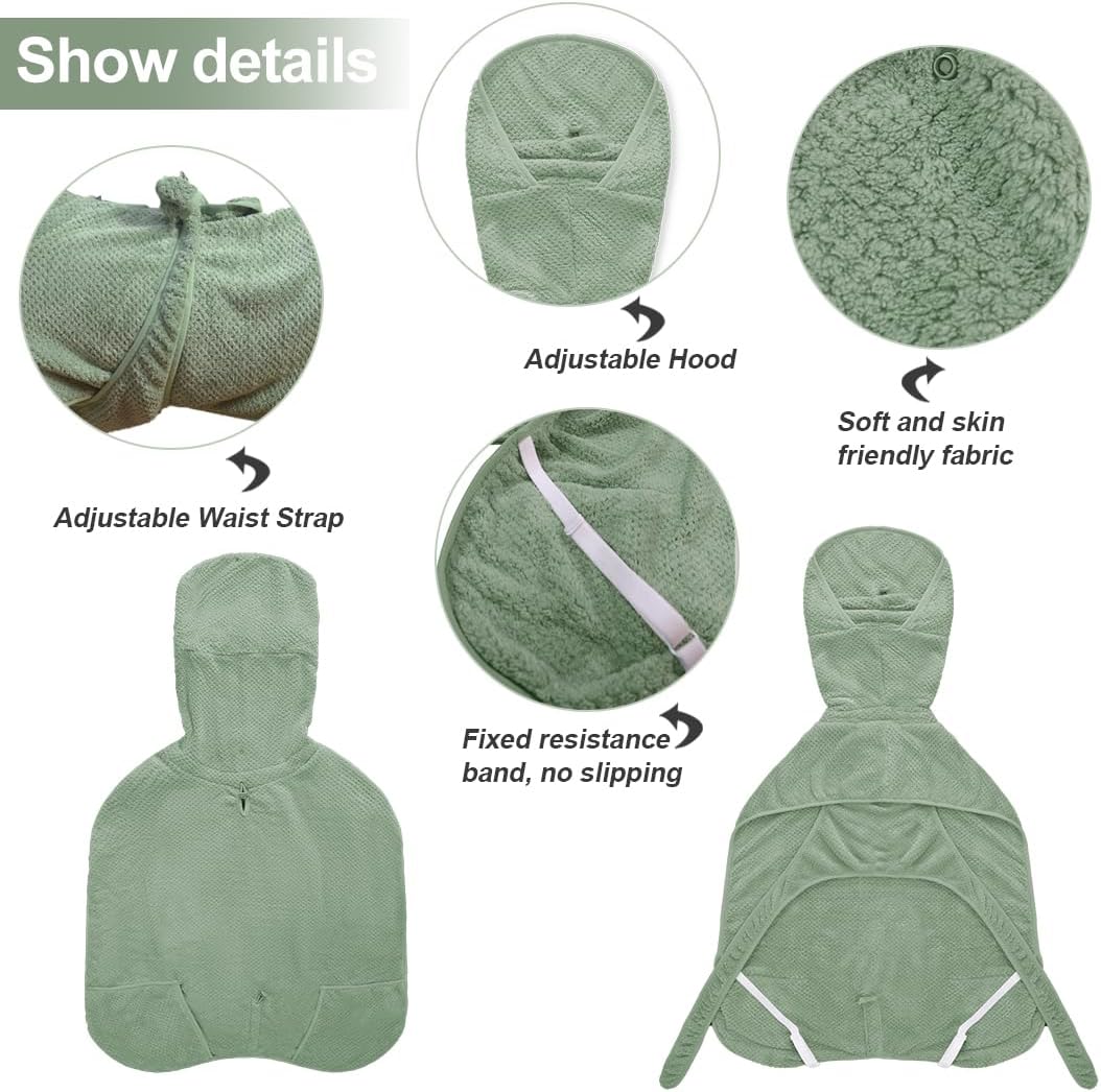 Medium to Large Size Dog Bathrobe, Quick Drying Super Absorbent Used for After Bathing, Warm Dog Towels, Adjustable Hoodies and Belts for Pet Dogs Bath Clothes Products (Green Jacquard, 3XL)