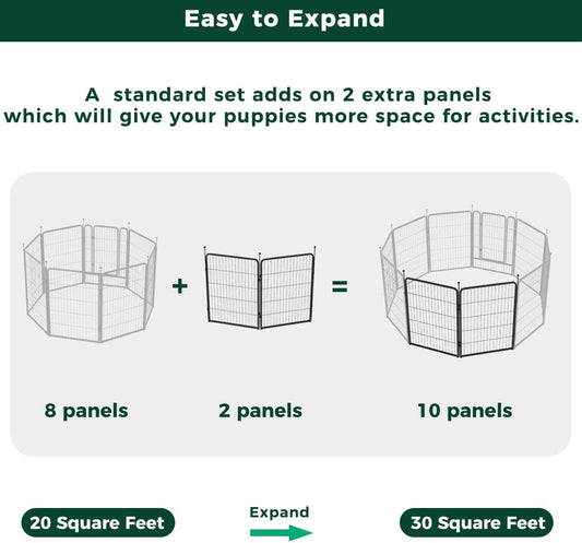 FXW Rollick Unleashed Dog Playpen for Indoor, Yard, RV Camping, 40 inch 2 Panels for Medium and Large Dogs, BlackāPatented