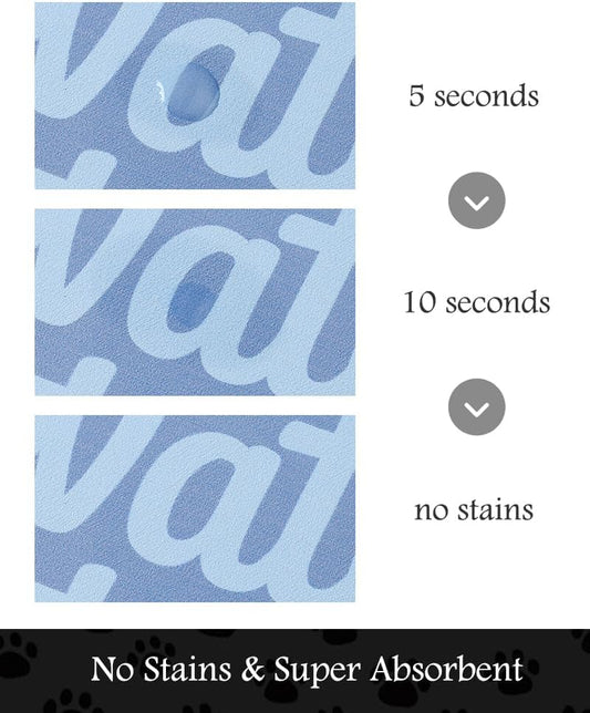 Pet Feeding Mat-Absorbent Dog Mat for Food and Water Bowl-No Stains Quick Dry Water Dispenser Mat-Dog Accessories Pet Supplies-Bowl for Messy Drinkers(Words,12"x19"