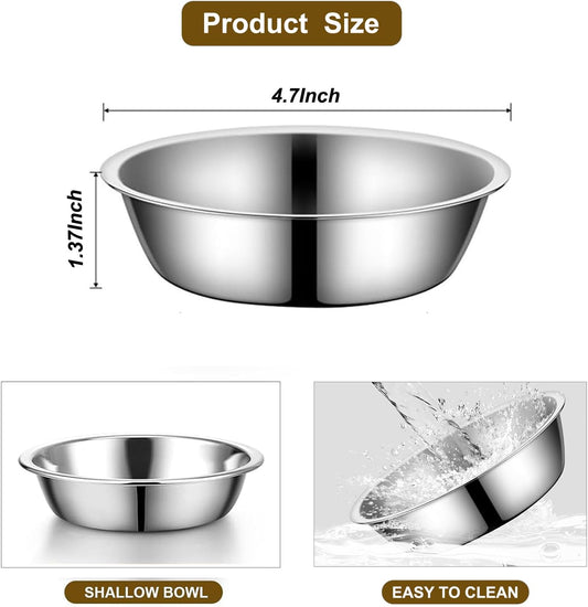 Stainless Steel Raised Cat Food Bowl for 3 Bowls, 4.7-Inch Replaceable Cat Bowl, 3 Pack (Only fit 4.7 inch 3 Bowls)