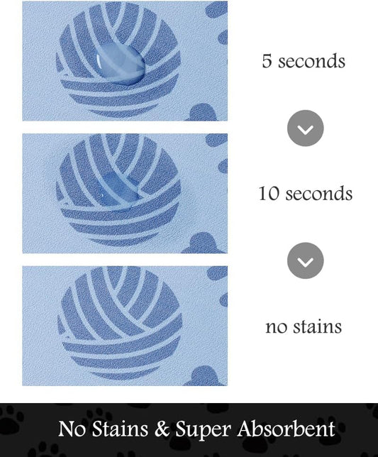 Pet Feeding Mat-Absorbent Dog Mat for Food and Water Bowl-No Stains Quick Dry Water Dispenser Mat-Dog Accessories Pet Supplies-Bowl for Messy Drinkers(Bone,17"x34"