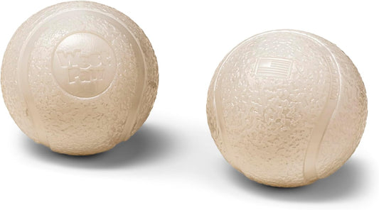 WEST PAW Boundr Ball Dog Fetch Toy β Bouncing Toys for Dogs, Fetch, Catch, Chewing, Play β Floatable, Recyclable Balls β Small Glow 2-Pack