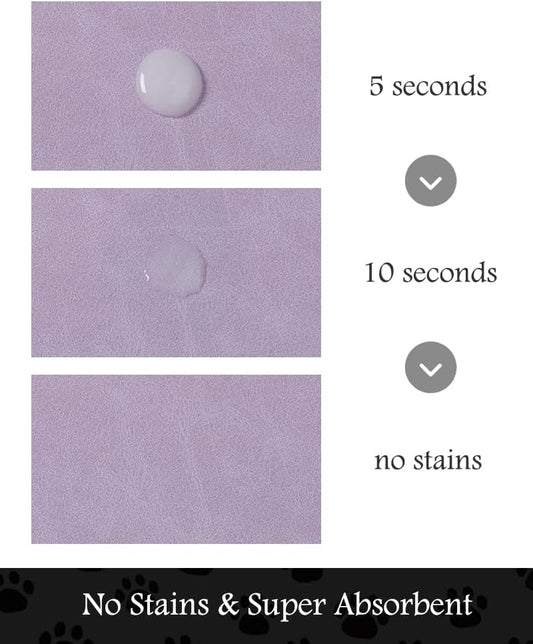 Pet Feeding Mat-Absorbent Dog Mat for Food and Water Bowl-No Stains Quick Dry Water Dispenser Mat-Dog Accessories Pet Supplies-Bowl for Messy Drinkers(Purple,17"x34"