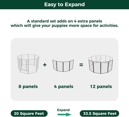 FXW Rollick Unleashed Dog Playpen for Indoor, Yard, RV Camping, 45 inch 4 Panels for Large Dogs, BlackāPatented