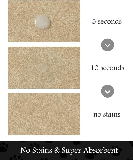 Pet Feeding Mat-Absorbent Dog Mat for Food and Water Bowl-No Stains Quick Dry Water Dispenser Mat-Dog Accessories Pet Supplies-Bowl for Messy Drinkers(Beige,12"x19"