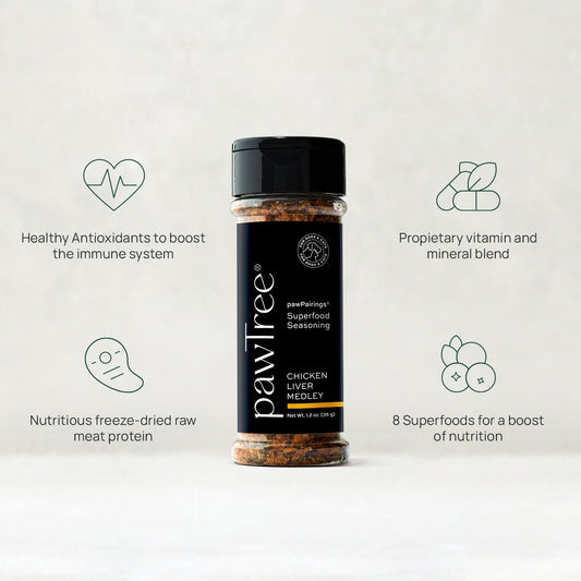 pawTree Healthy Food Toppers for Dogs & Cats - Appetite Booster with Freeze-Dried Proteins. Delicious Pet Food Seasonings and Flavor Enhancer for Picky Eaters & Appetite Stimulation (Chicken Medley)
