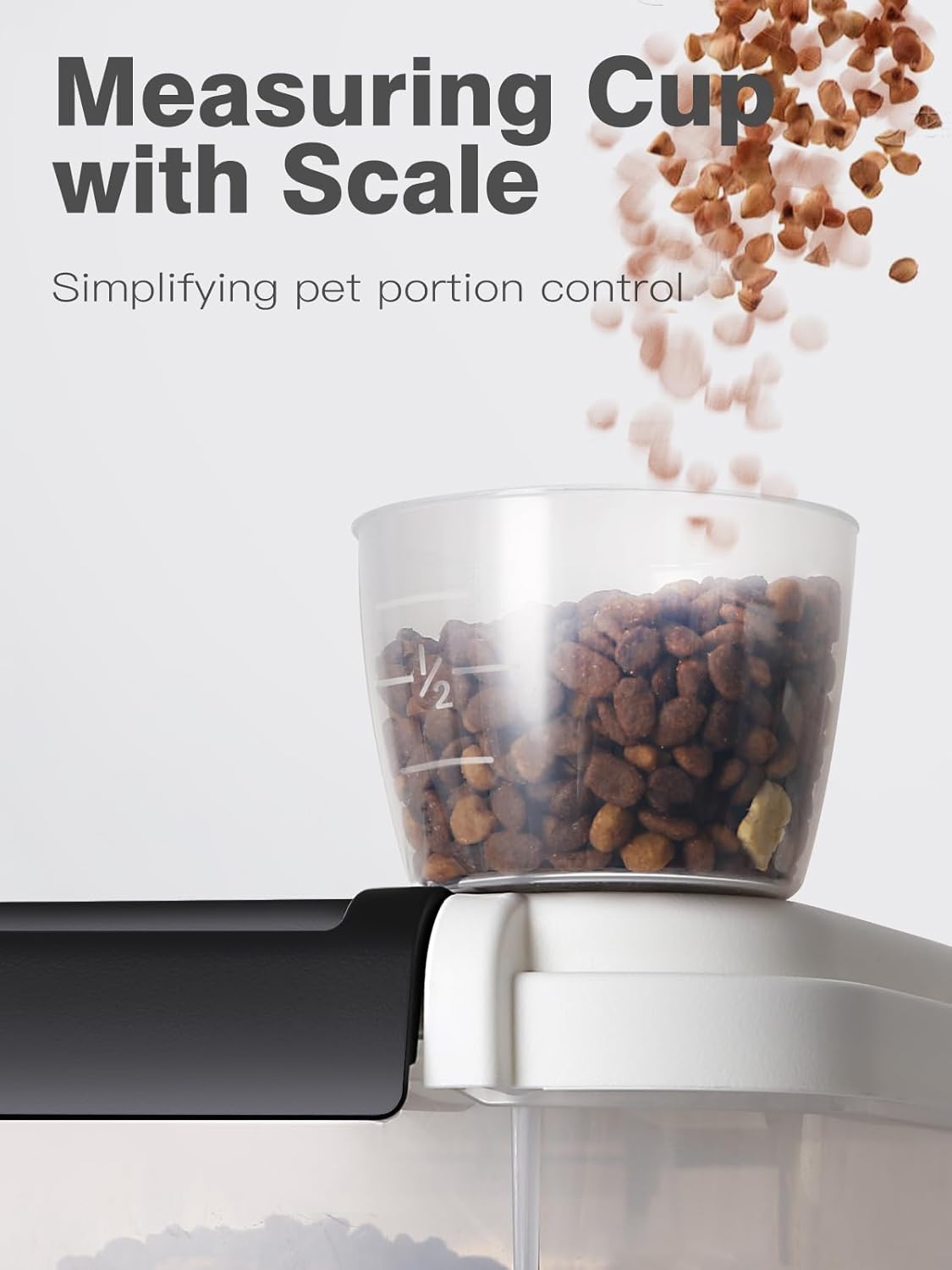 Airtight Dog Food Storage Container 20 lbs, Pet Food Storage Bin with Lid 4 lbs & 6 lbs & 10 lbs, 3 Pack, Cat Treat Container, Stackable, 3 Measuring Cup, Save Space,White