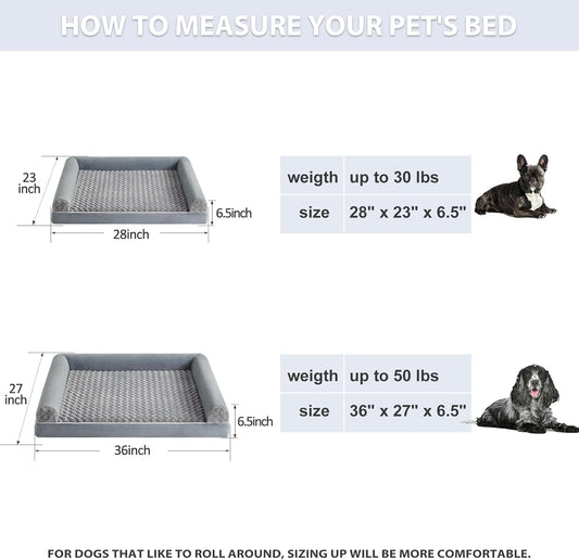 BFPETHOME Dog Beds for Large Dogs, Orthopedic Dog Bed for Medium Large Dogs,Big Waterproof Couch Pet Bed with Removable Washable Cover