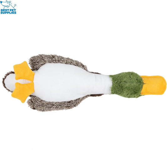 Best Pet Supplies Interactive Squeaky Dog Chew Toy, Ideal Dog Toys for Chewers, Small, Medium & Large Dogs, and Fetch Lovers - Mallard Duck (Brown), Small