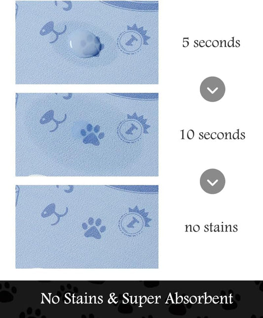 Pet Feeding Mat-Absorbent Dog Mat for Food and Water Bowl-No Stains Quick Dry Water Dispenser Mat-Dog Accessories Pet Supplies-Bowl for Messy Drinkers(PAW,16"x24"