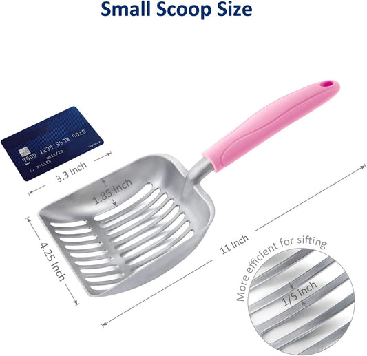 WePet Cat Litter Scoop, Aluminum Alloy Sifter, Kitty Metal Scooper, Deep Shovel, Long Handle, Poop Sifting, Kitten Pooper Lifter, Durable, Heavy Duty, for Litter Box