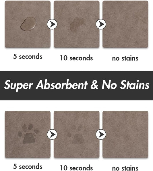 MontVoo Absorbent Dog & Cat Food & Water Bowl Mat - Quick Dry, No Stains, Easy Clean, Anti-Leakage & Anti-Slip, Pet Supplies
