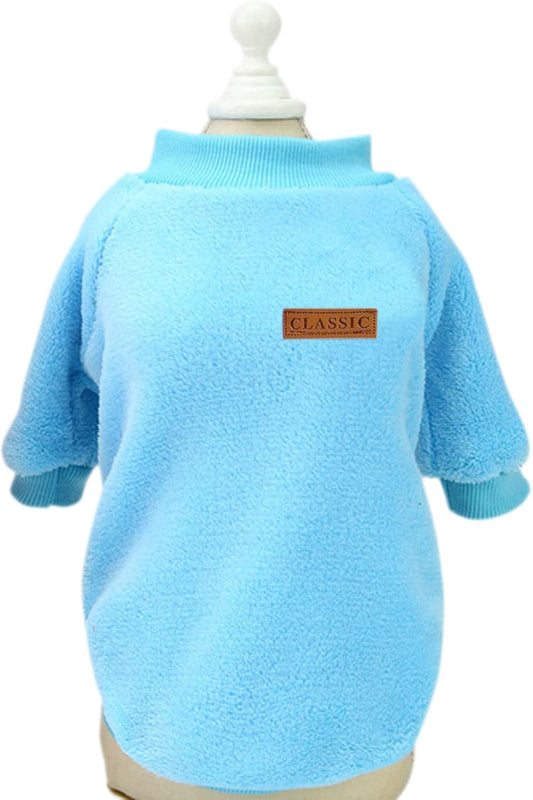 Jecikelon Pet Dog Clothes Dog Sweater Soft Thickening Warm Pup Dogs Shirt Winter Puppy Sweater for Dogs (Z01-Blue, Medium)