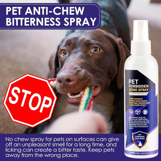 No Chew Spray for Dogs & Cats, 175ML - Bitter Apple Spray for Dogs to Stop Chewing, Effective Dog Deterrent Spray for Carpet Furniture, Anti Chew Spray for Puppies Indoor & Outdoor Safe Purple