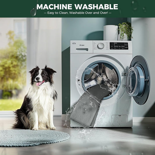 FXW Washable Pee Pads for Dogs, Puppy Pads with Super Absorbent, Specifically Designed for 24inch Cages, 23" Γ 17" Rectangle, Gray, 2 Packs